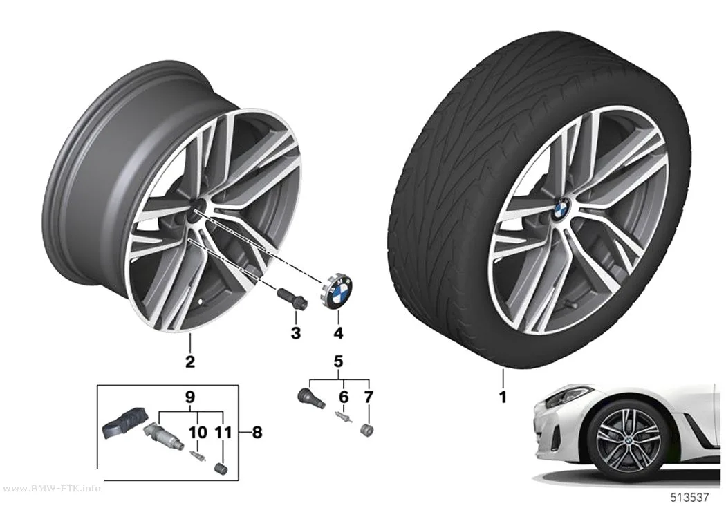 Šema: BMW aluminijumska felna sa dvostrukim krakovima 853 - 18"