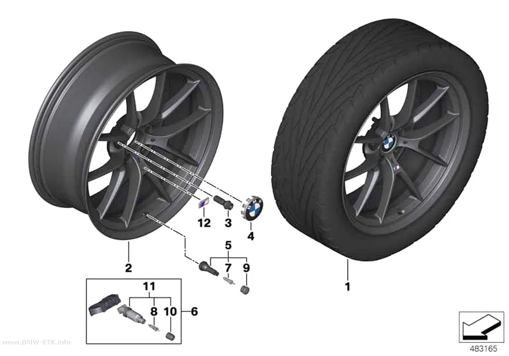 Šema: BMW aluminijumska felna M Y-krakovi 763M Performance