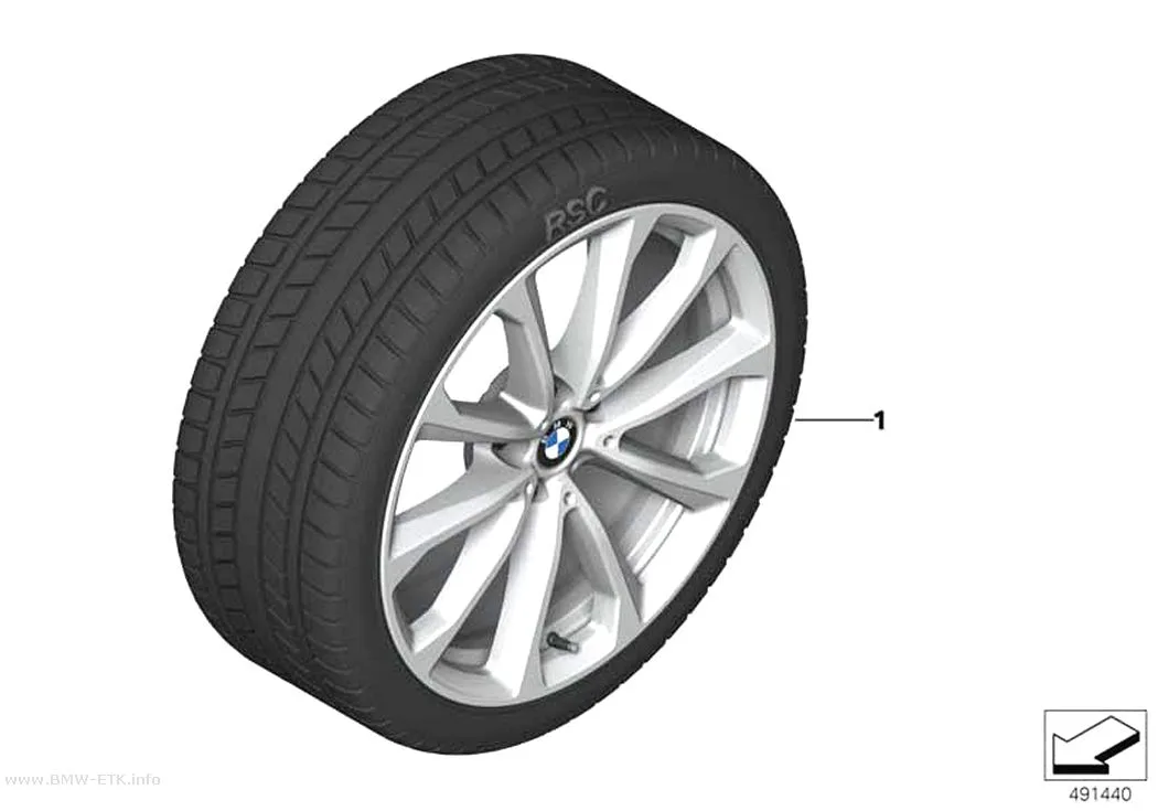 Šema: Zimski točak sa gumom, V-krakovi 750 - 20"
