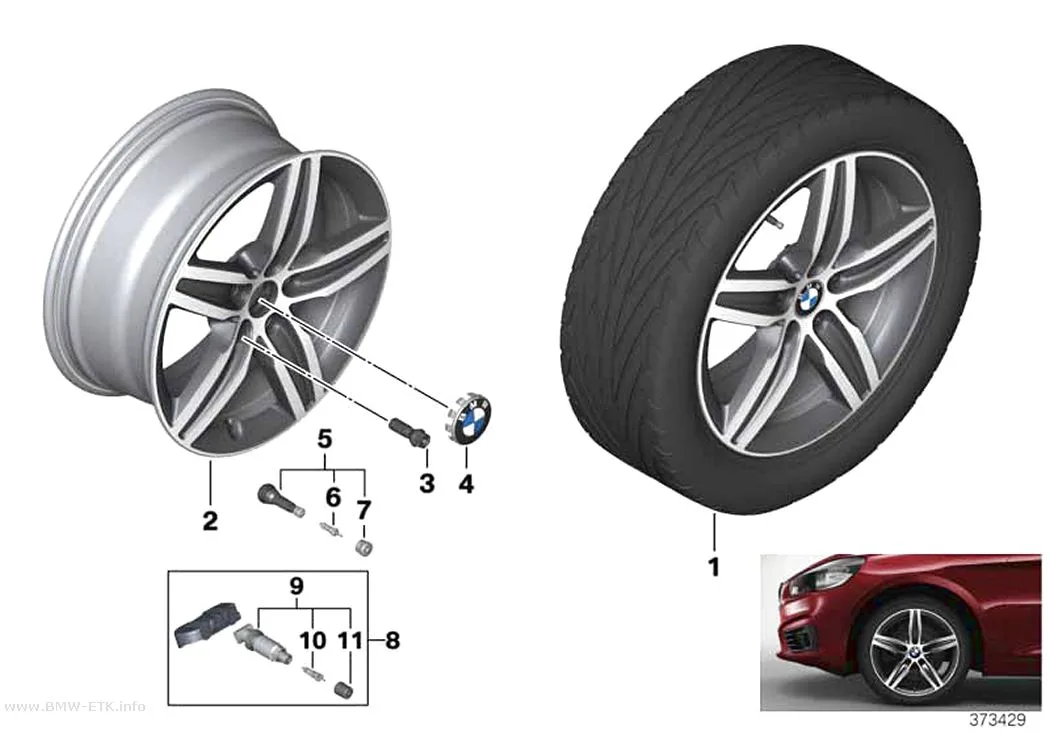 Šema: BMW aluminijumska felna, zvezdasti krakovi 379 - 17"