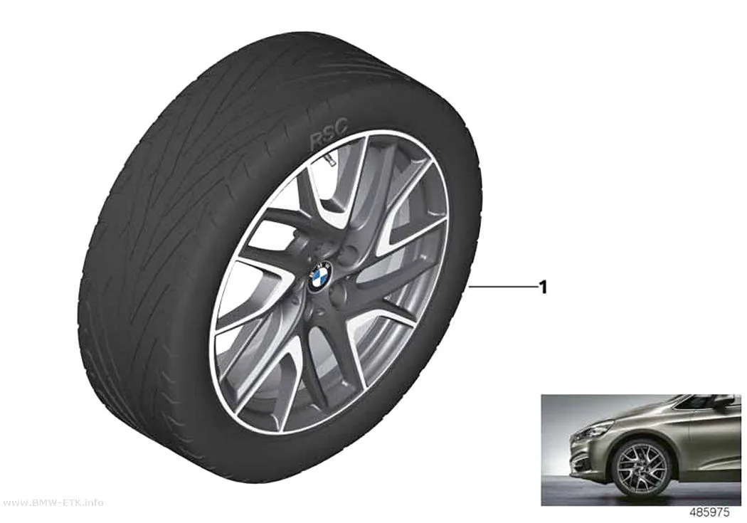 Šema: BMW aluminijumska felna, turbinski dizajn 487 - 19"