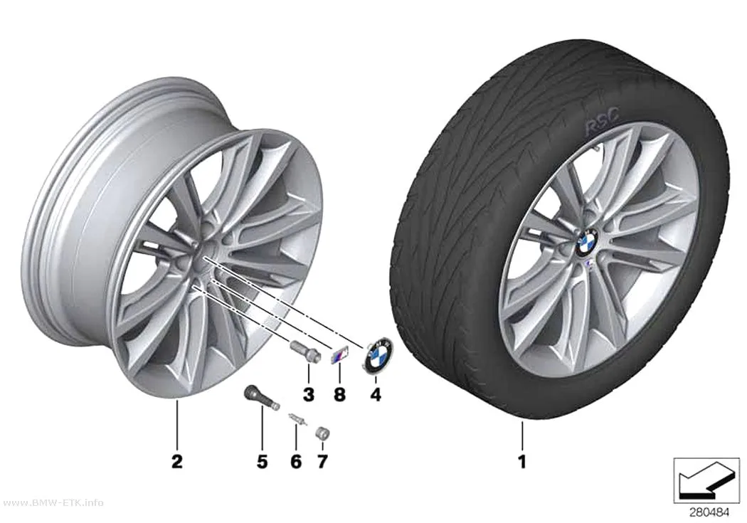Šema: BMW aluminijumska felna M V-krak 464