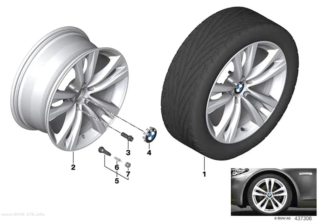 Šema: BMW aluminijumska felna styling 610 - 19"