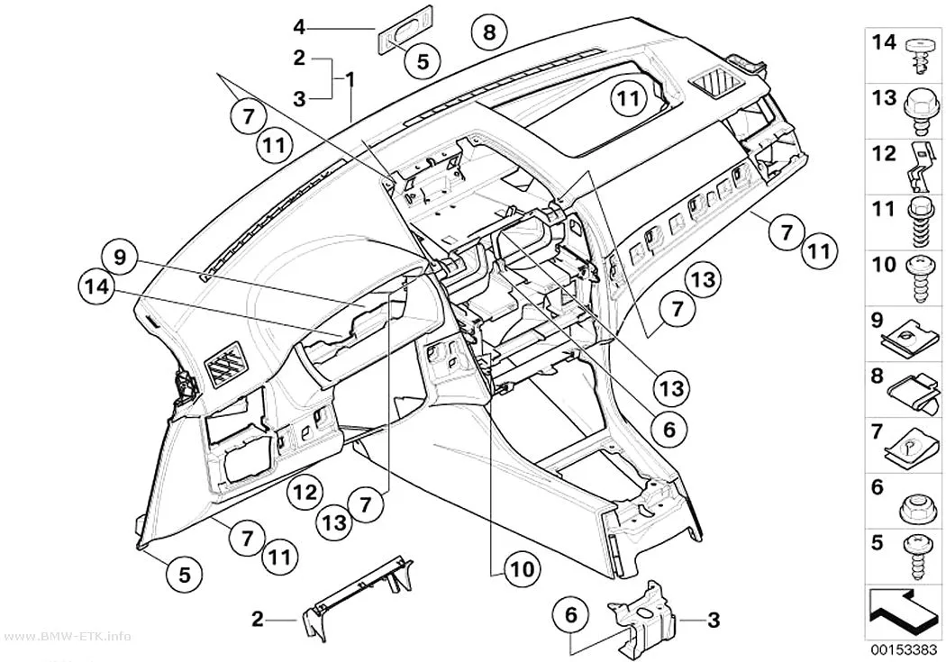 Šema: Obloga instrument table