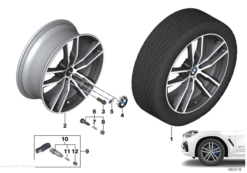 Šema: BMW aluminijumska felna dvostruki krakovi 698M - 19"
