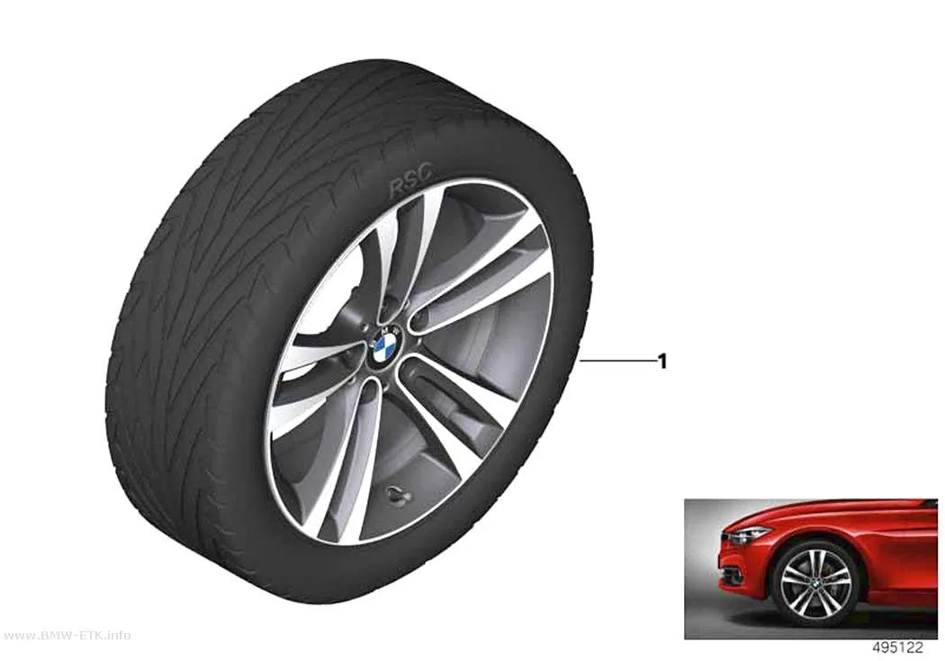 Šema: BMW aluminijumska felna, dvostruki krakovi 397 - 18"
