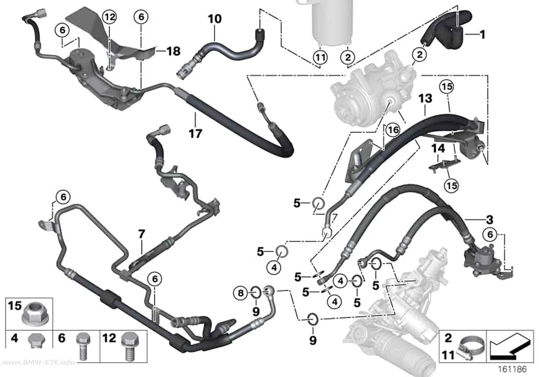 Šema: Vodovi ulja servoupravljača / Adaptive Drive