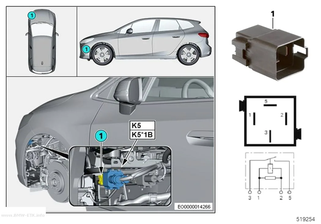Šema: Relej elektromotora ventilatora K5