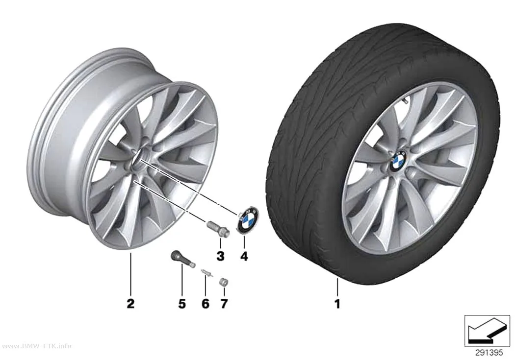Šema: BMW aluminijumska felna, V-krakovi 425 - 18"