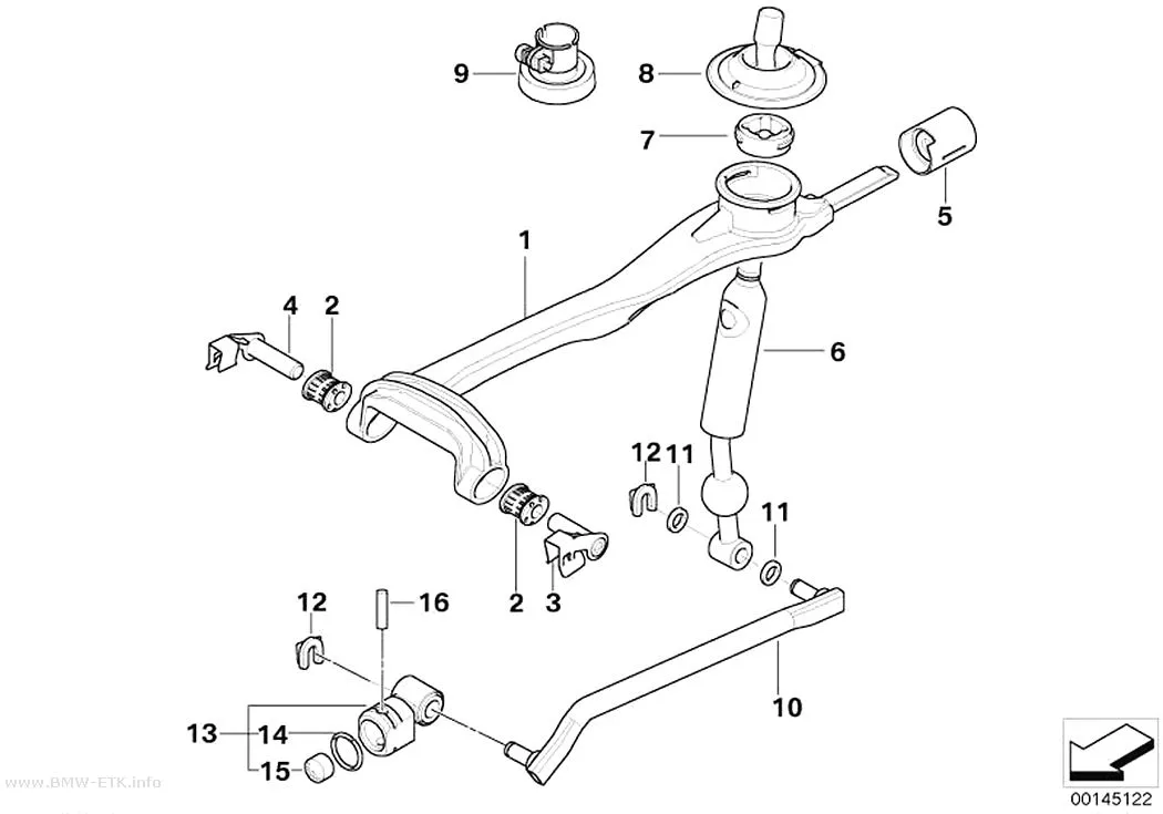 Šema: Delovi menjača, manuelni / pogon na sva četiri točka