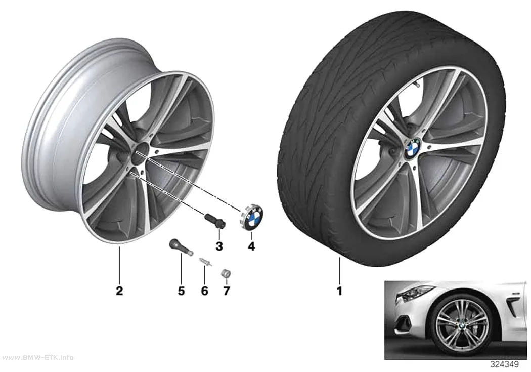 Šema: BMW aluminijumska felna, zvezdasti krakovi 407 - 19"