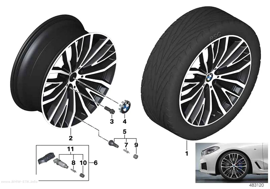 Šema: BMW aluminijumska felna V-krakovi 687 - 21"