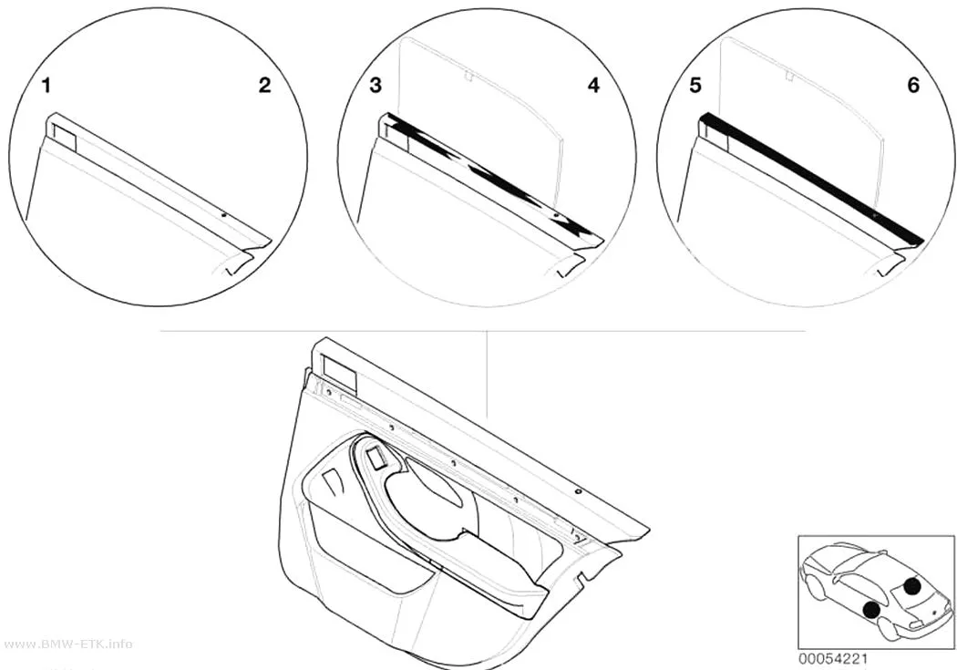 Šema: Individual obloga vrata, koža / zadnji airbag