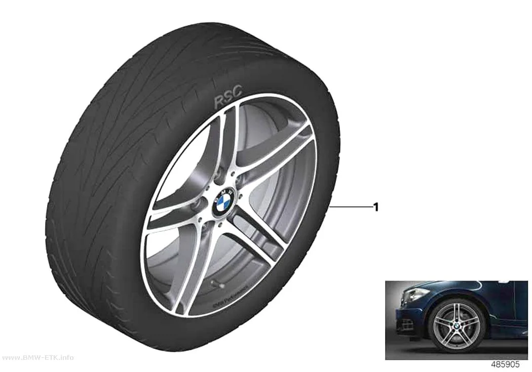Šema: BMW Performance aluminijumska felna, dvostruki krakovi 313 - 18"