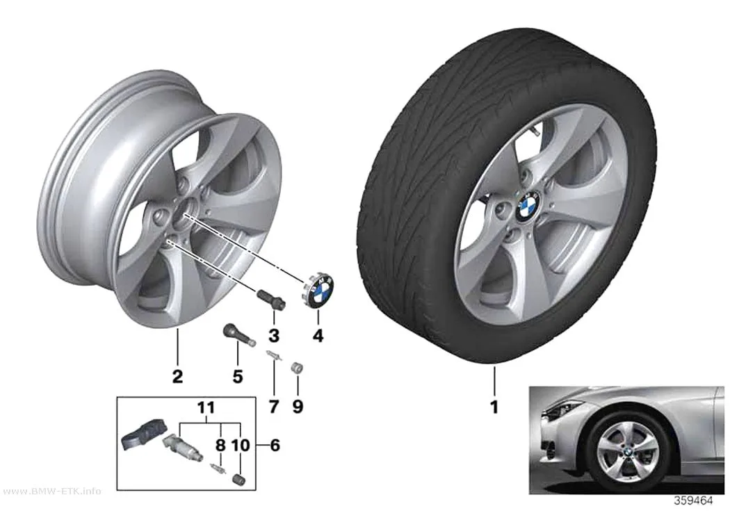 Šema: BMW aluminijumska felna Streamline 306 - 16"
