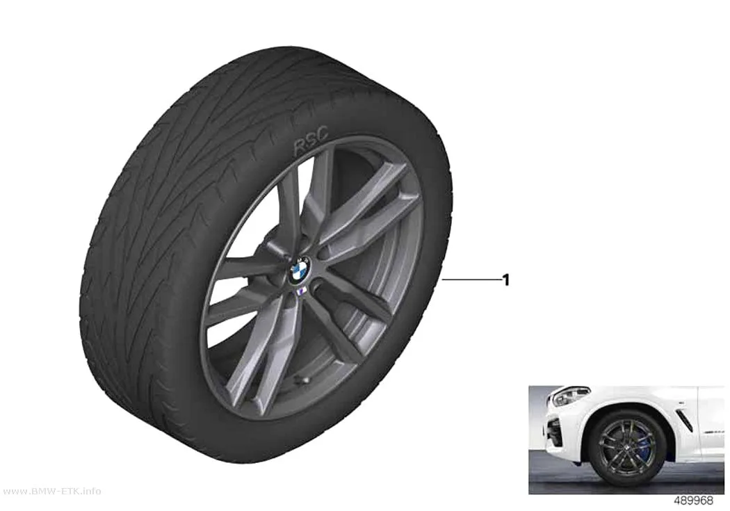 Šema: BMW aluminijumska felna M dvostruki krakovi 698M - 19"