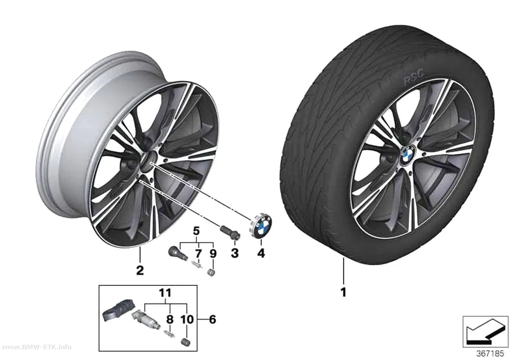 Šema: BMW aluminijumska felna sa zvezdastim krakovima 660 - 19"