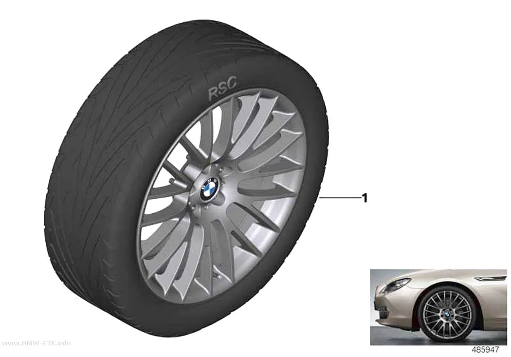 Šema: BMW aluminijumska felna, ukršteni krakovi 312 - 20"