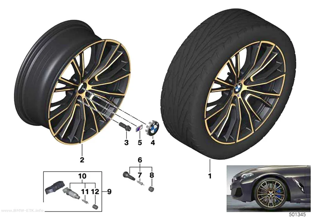 Šema: BMW laka aluminijumska felna M sa više krakova 732M - 20"