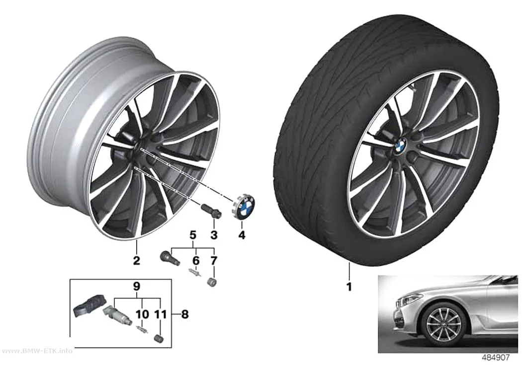 Šema: BMW laka aluminijumska felna V-krakovi 685 - 19"