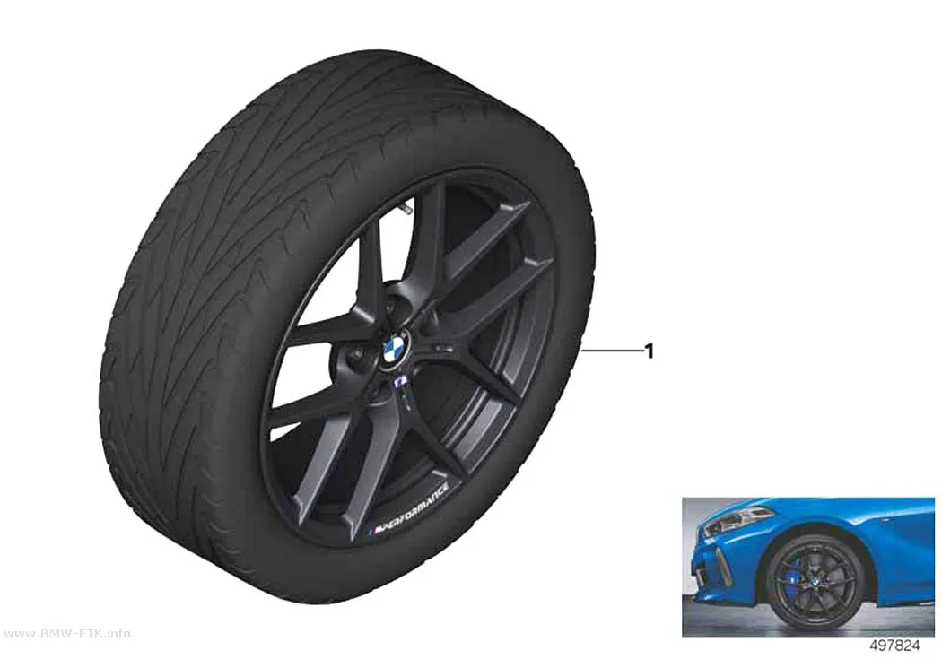 Šema: BMW aluminijumska felna M Performance, Y-krakovi 554M - 18"