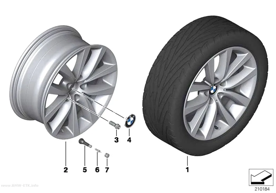 Šema: BMW aluminijumska felna, V-krakovi 331 - 19"