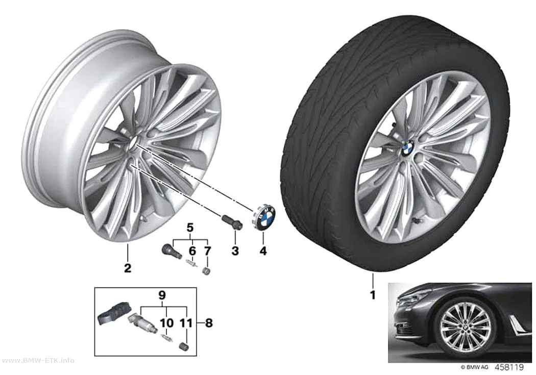 Šema: BMW aluminijumska felna W-krakovi 646 - 20"