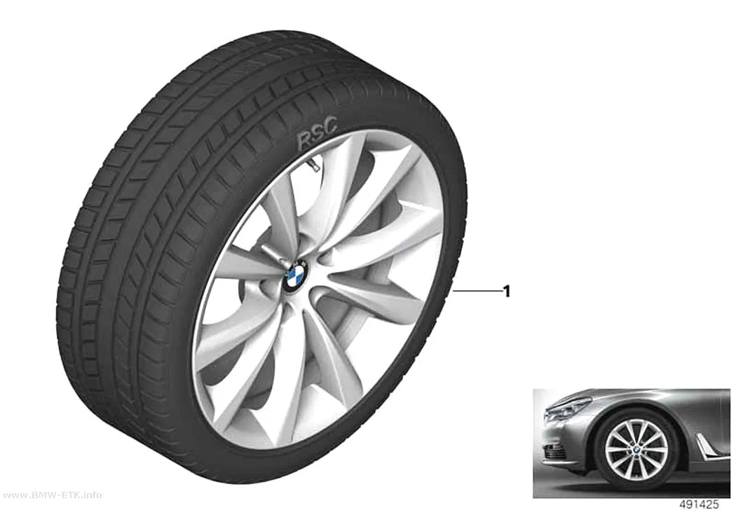Šema: Zimski točak sa gumom, krakovi Style 642 - 18"