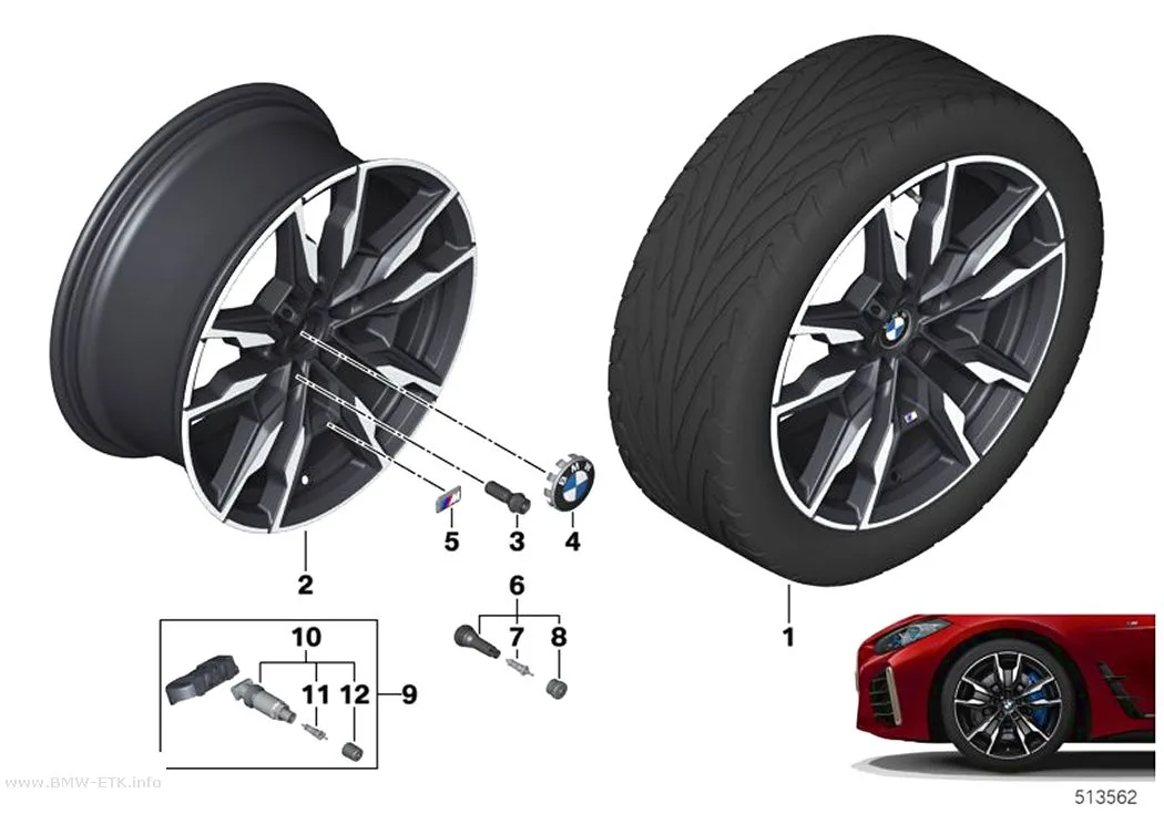 Šema: BMW aluminijumska felna sa dvostrukim krakovima 861M - 19"