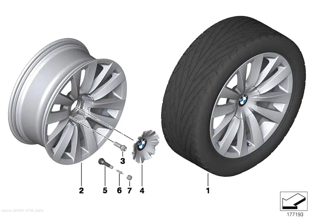 Šema: BMW aluminijumska felna, dvostruki krakovi 253 - 20"