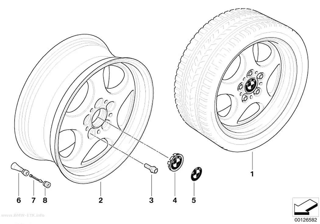 Šema: BMW aluminijumska felna, elipsoidni dizajn 109