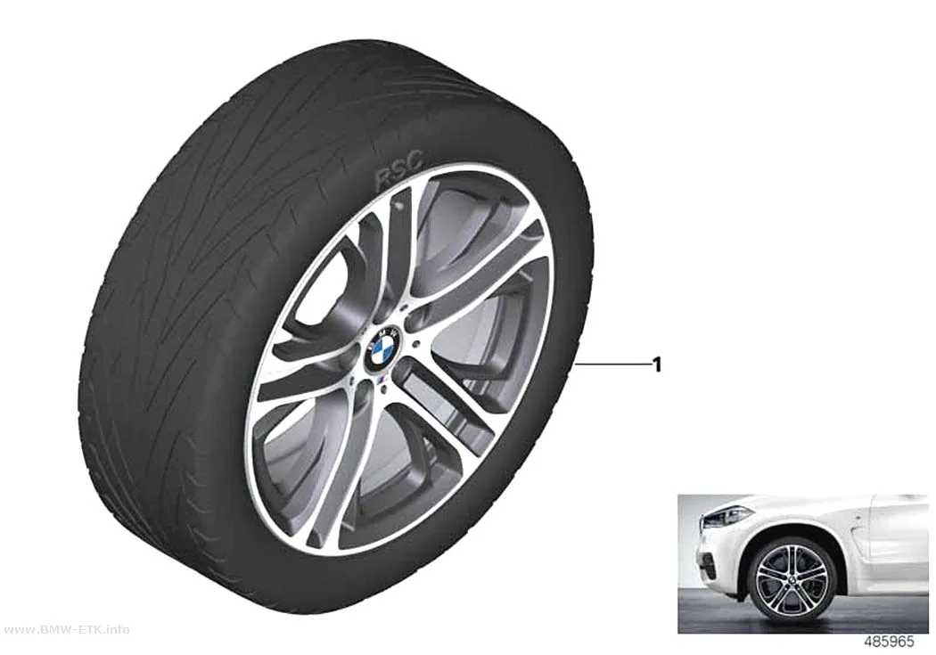 Šema: BMW aluminijumska felna, M dvostruki krakovi 310M - 20"