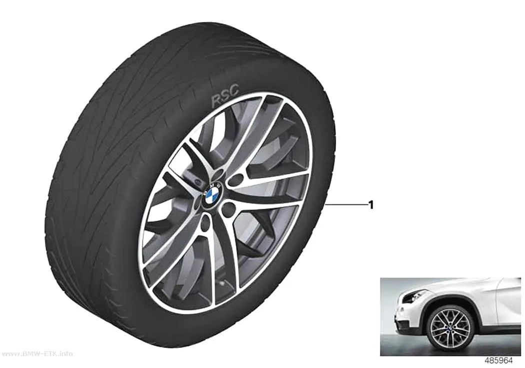 Šema: BMW aluminijumska felna, dvostruki krakovi 465 - 19"