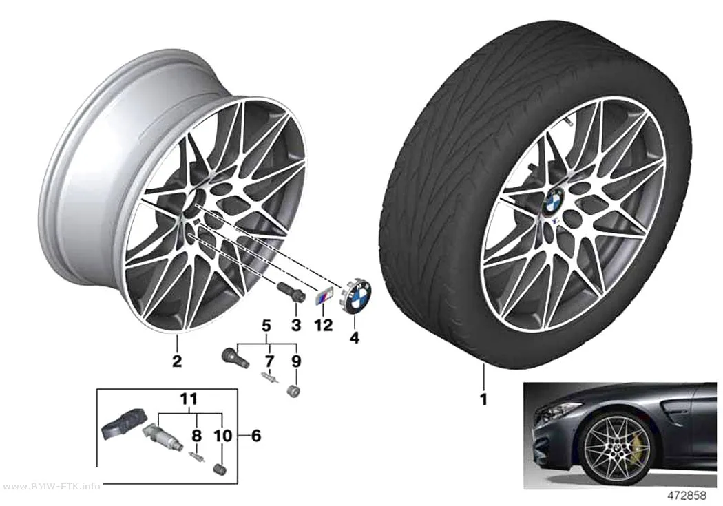 Šema: BMW aluminijumska felna, zvezdasti krakovi 666M - 20"