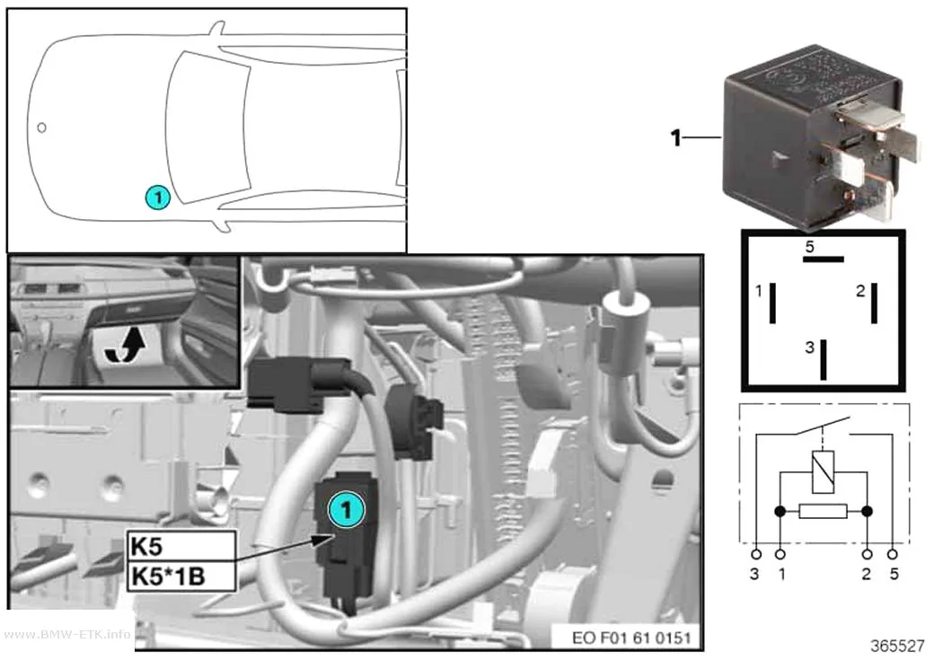 Šema: Relej elektromotora ventilatora 400 / 600 W K5