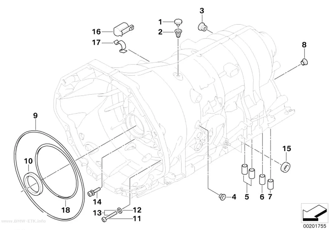 Šema: Kućište GA6HP26Z sa delovima za montažu