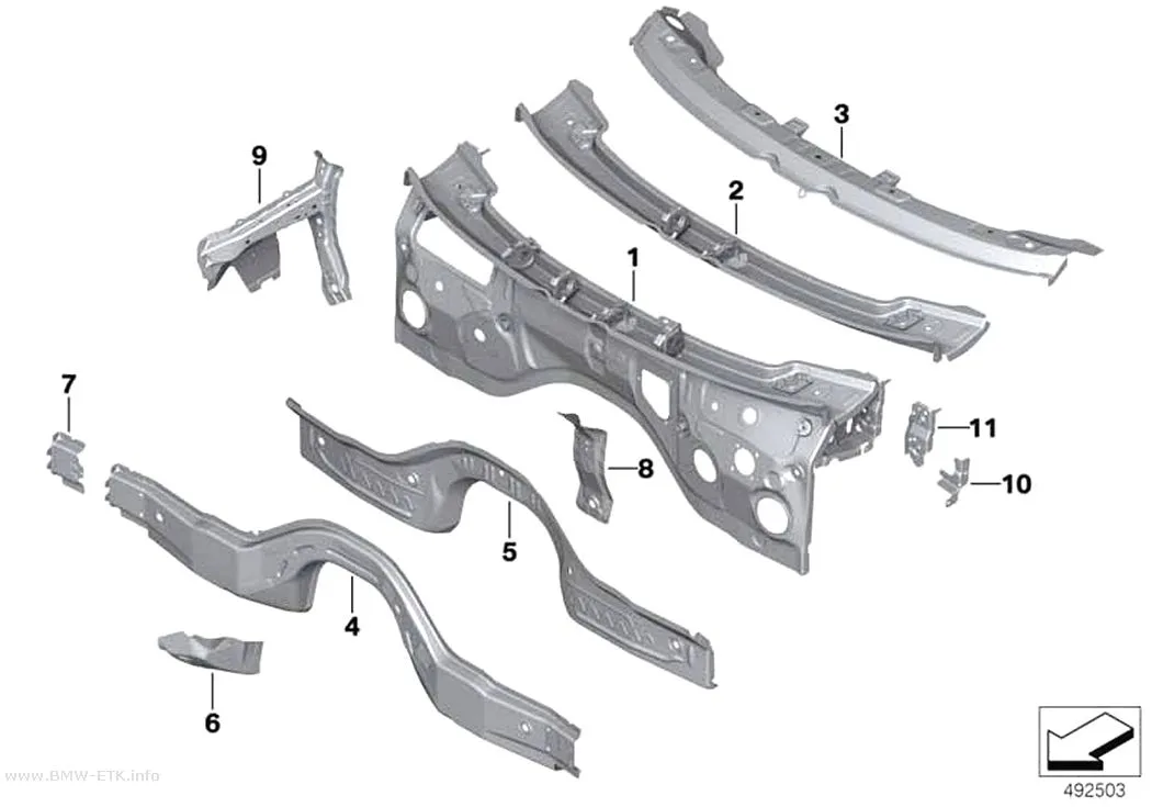 Šema: Delovi pregradnog zida