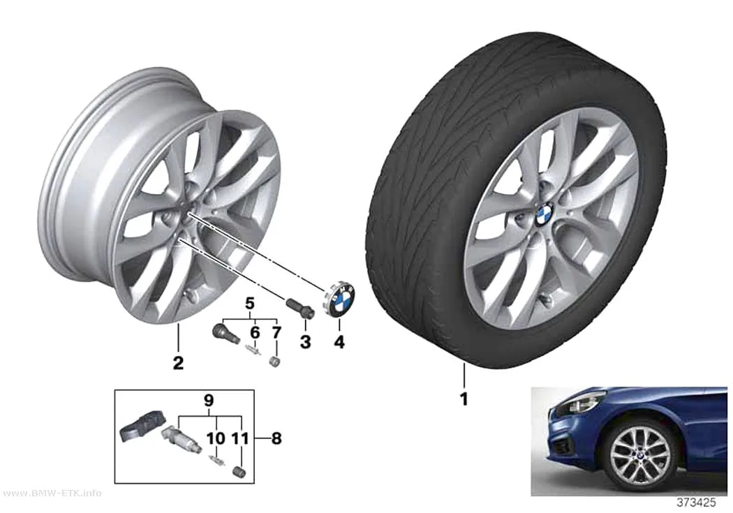 Šema: BMW aluminijumska felna, V-krakovi 479 - 17"