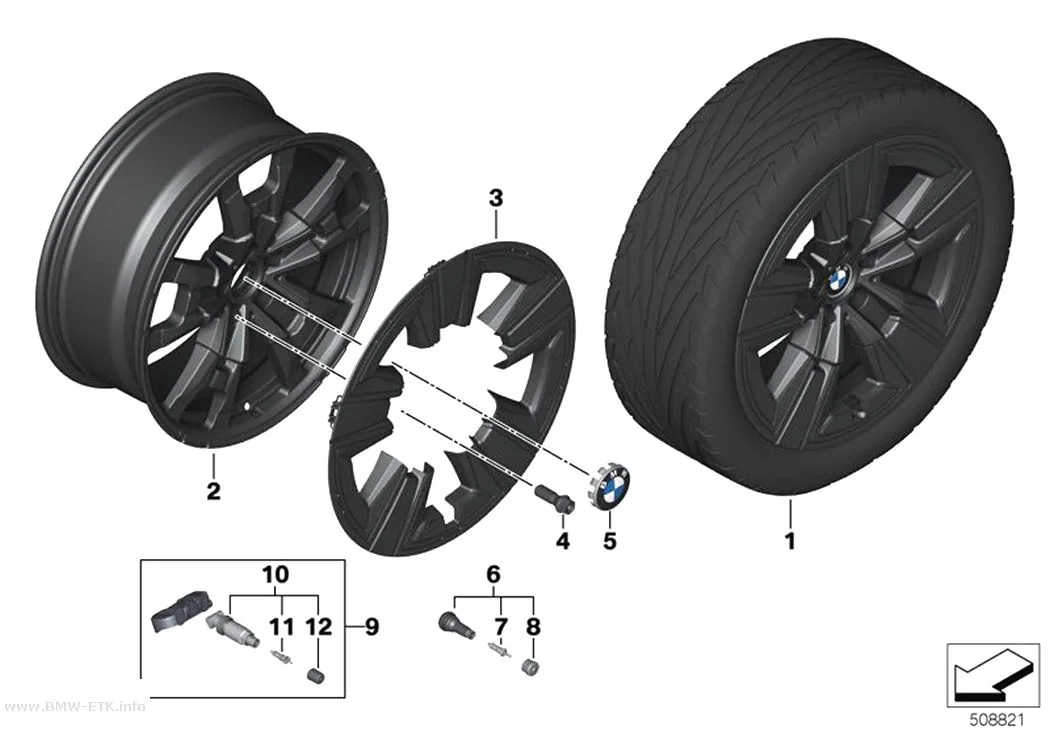 Šema: BMW aluminijumska felna, aerodinamična 842 - 19"
