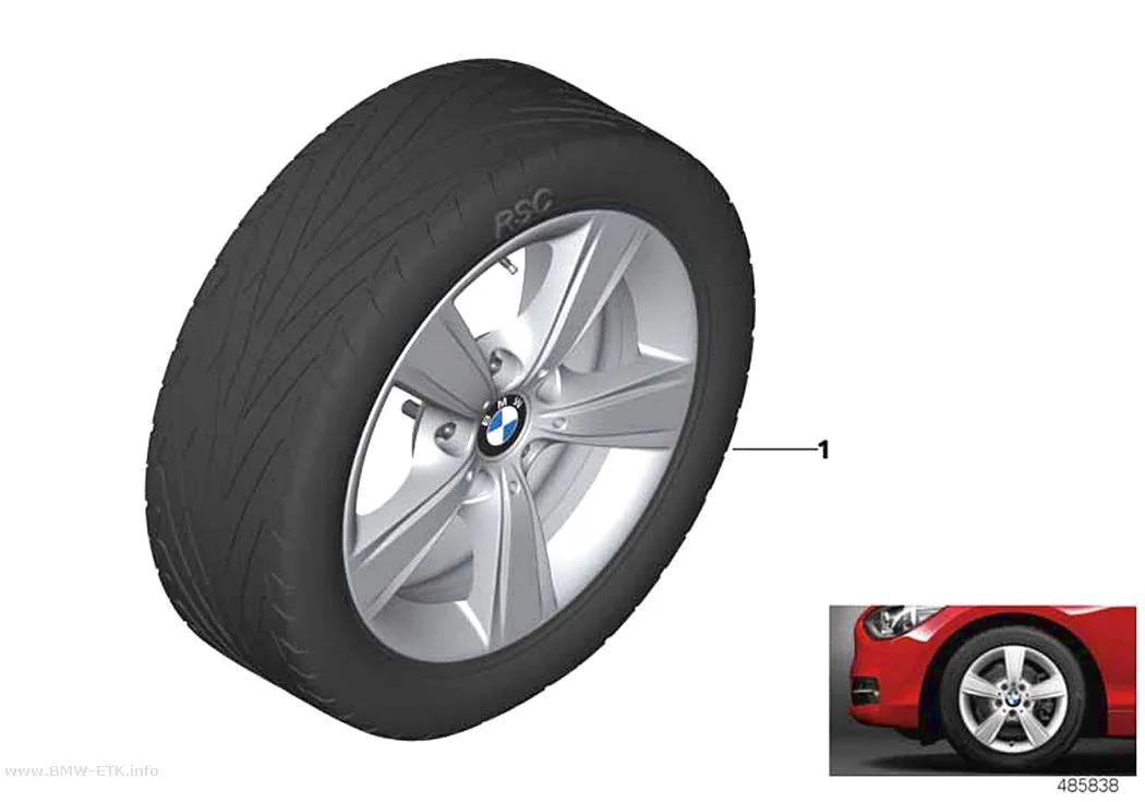 Šema: BMW aluminijumska felna sa zvezdastim krakovima 376 - 16"