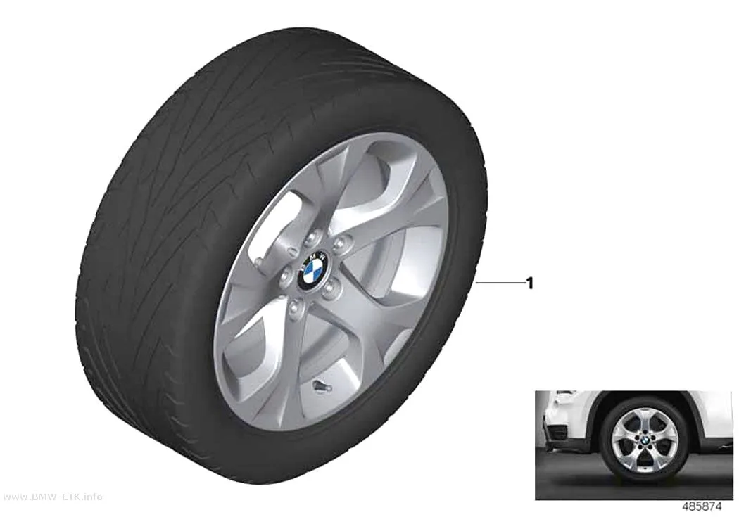 Šema: BMW aluminijumska felna, zvezdasti krakovi 317 - 17"
