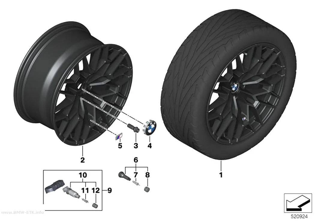 Šema: BMW aluminijumska felna 827M - 19–20"