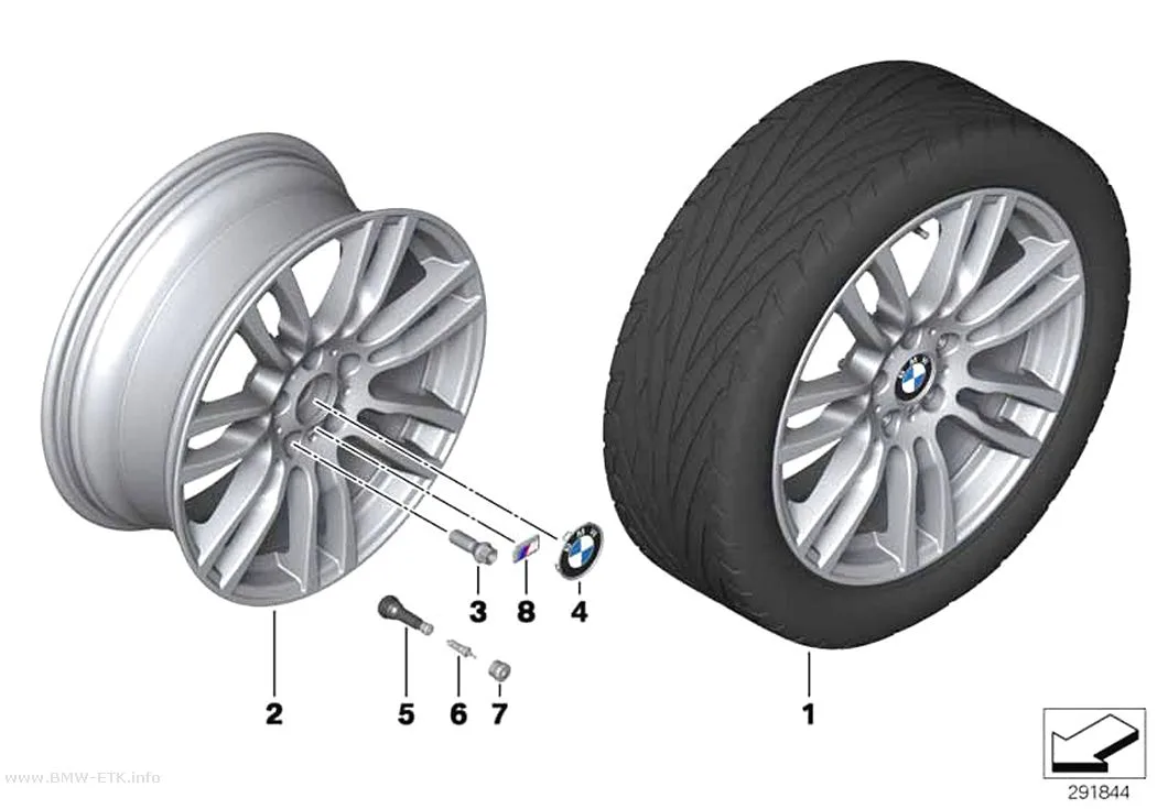 Šema: BMW aluminijumska felna, M zvezdasti krakovi 403 - 19"