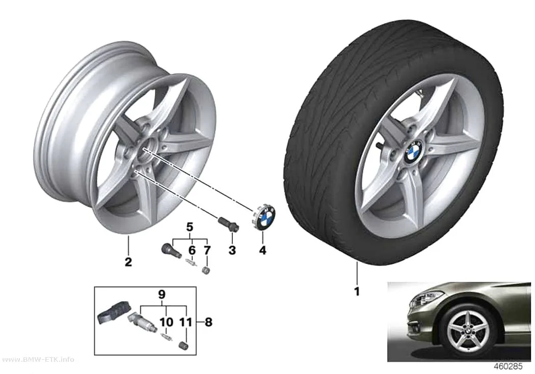 Šema: BMW aluminijumska felna sa zvezdastim krakovima 654 - 16"