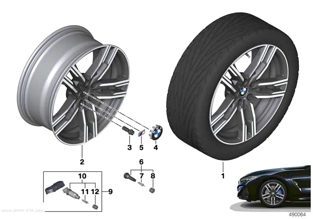 Šema: BMW aluminijumska felna dvostruki krakovi 727M - 19"