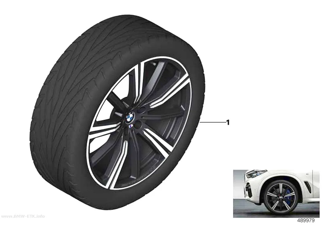 Šema: BMW aluminijumska felna M Performance zvezdasti krakovi 749M - 22"
