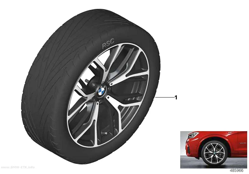 Šema: BMW aluminijumska felna, Y-krakovi 542 - 20"
