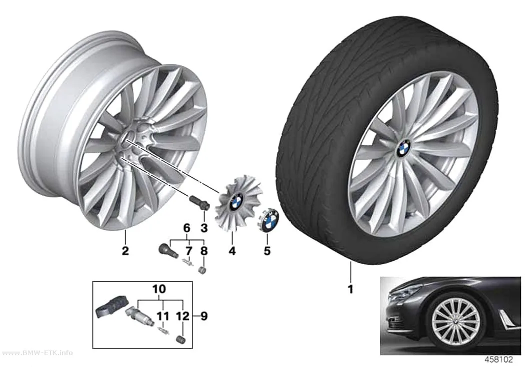 Šema: BMW aluminijumska felna V-krakovi 620 - 19"
