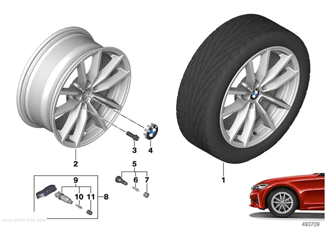 Šema: BMW aluminijumska felna V-krakovi 778 - 17"