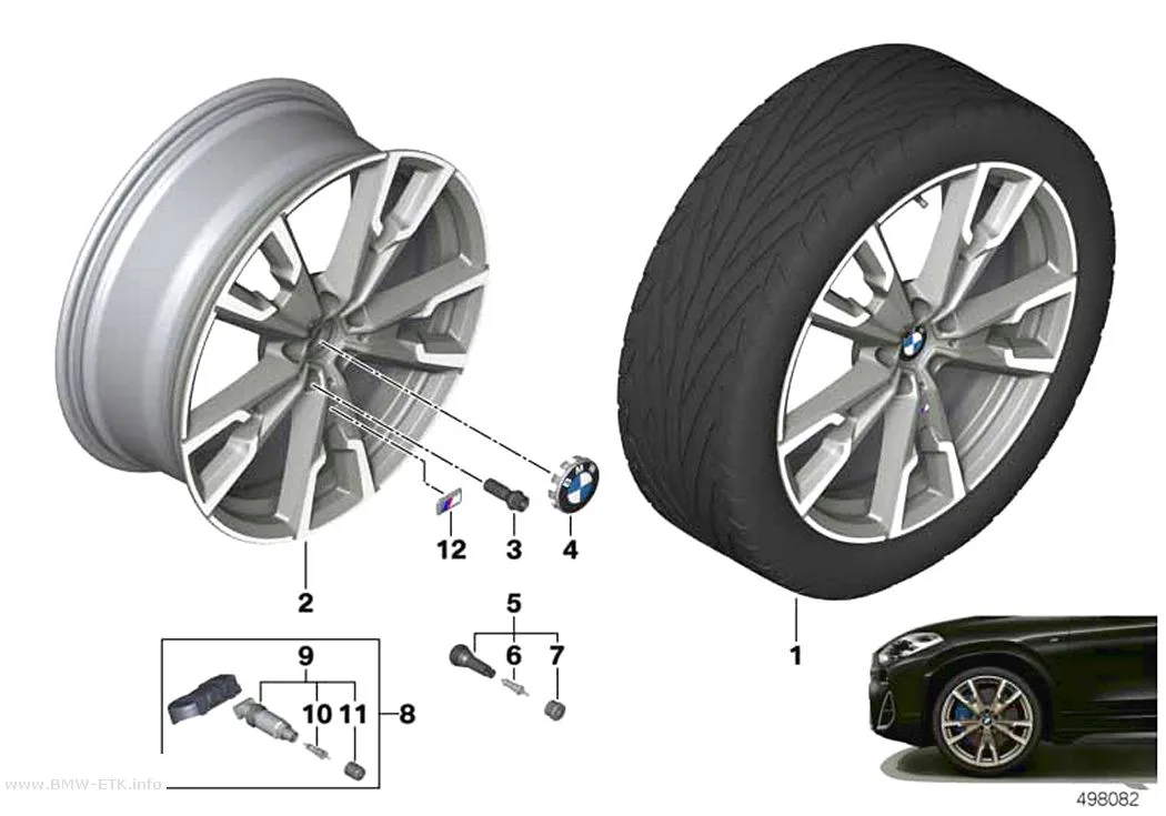 Šema: BMW aluminijumska felna sa V-kracima 721M - 20"